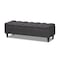 Baxton Studio Brette Charcoal Upholstered Brown Wood Storage Bench Ottoman 155-9107 - alternate 1